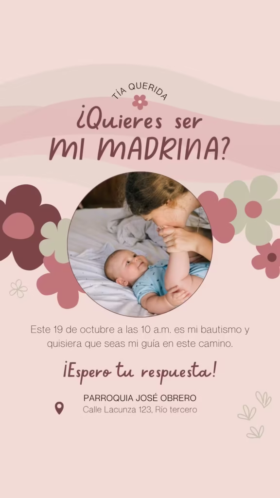 Madrina invitación Bautismo
