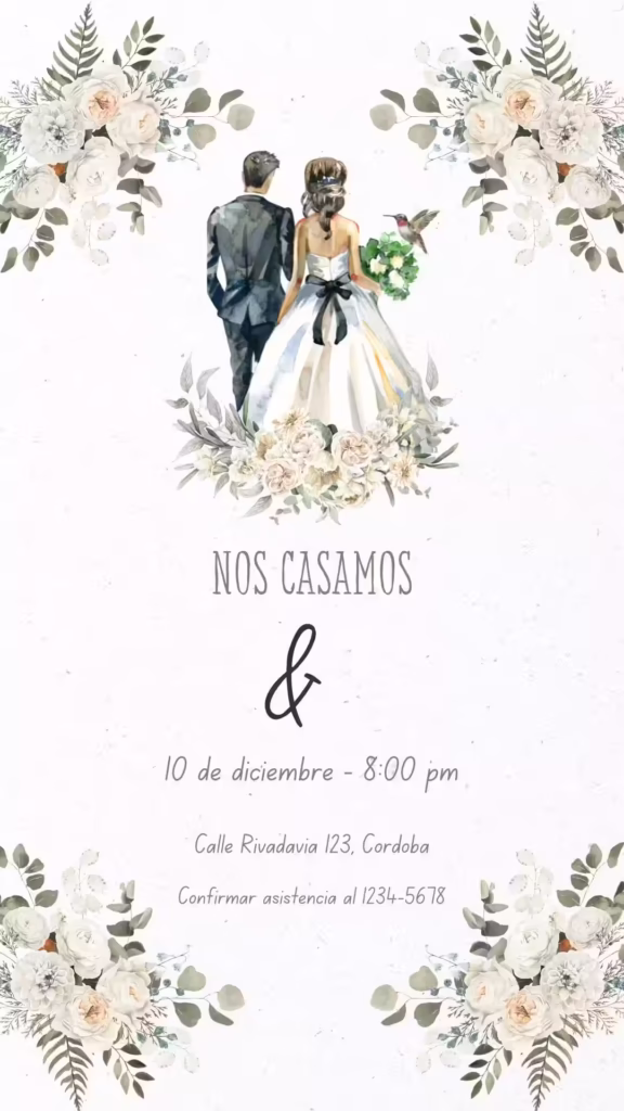 Tarjeta de Boda PDF editar