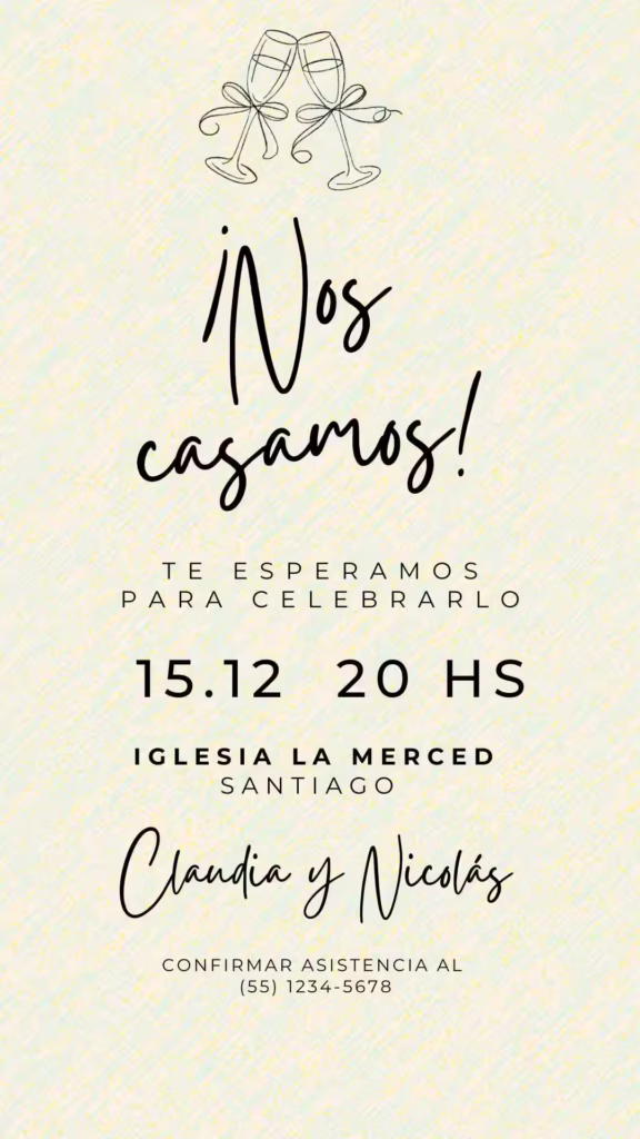 Tarjeta de boda minimalista pdf