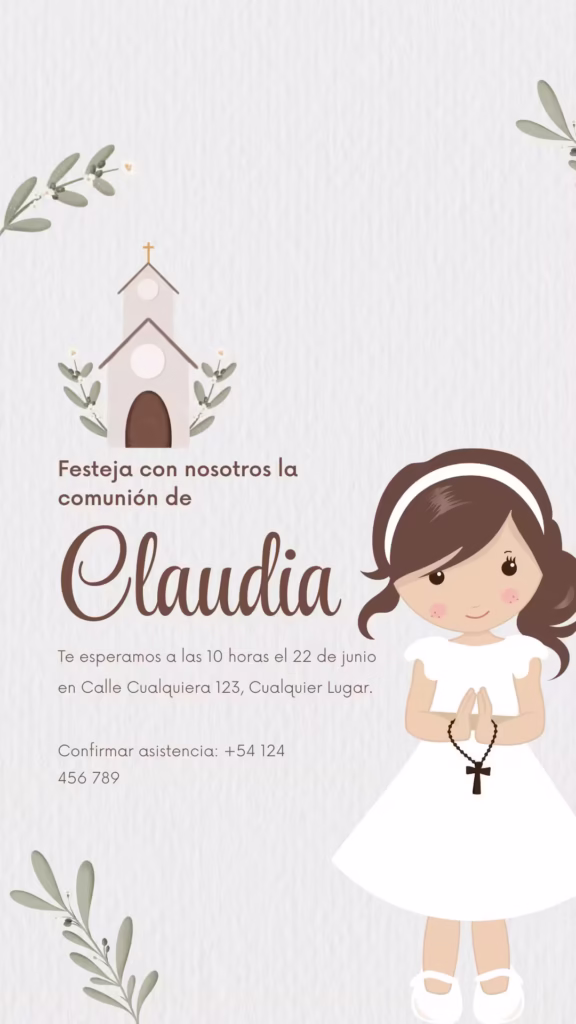 Tarjeta de invitación comunión