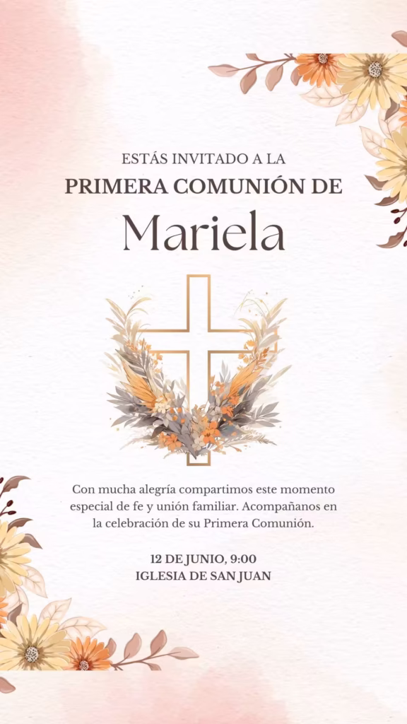 Tarjeta primera comunión